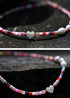 Boho Necklace, Seed Bead Choker, Pearl Heart